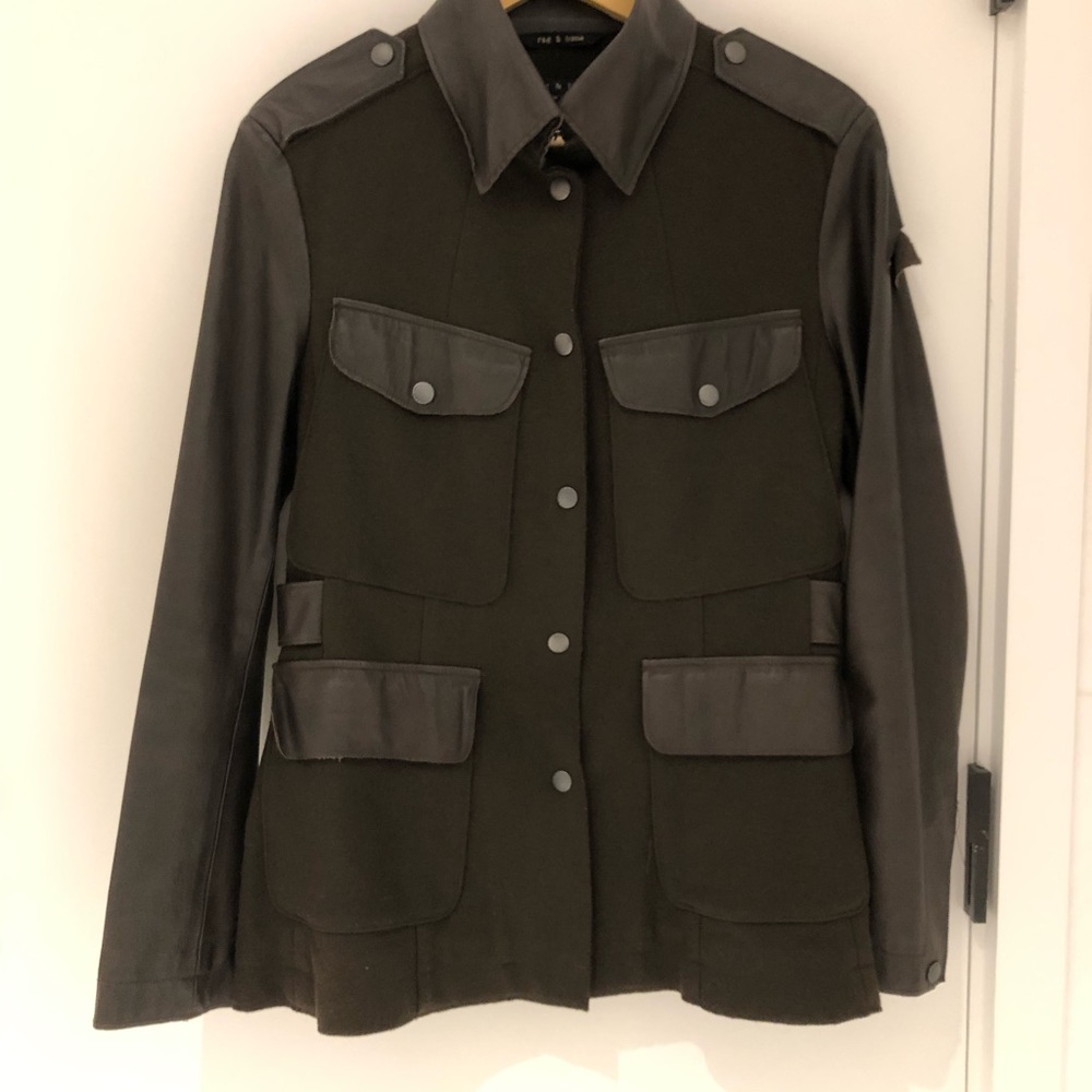 Rag & Bone Brown Wool and Leather Jacket 4